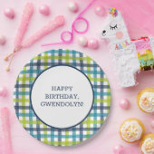 Lime Green, Navy en Turquoise Blue Pset Papieren Bordje (Feest)