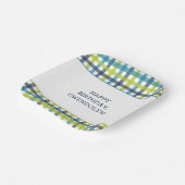 Lime Green, Navy en Turquoise Blue Pset Papieren Bordje (Gebogen)