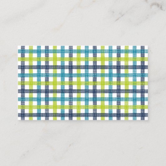 Lime Green, Navy en Turquoise Blue Pset Visitekaartje (Achterkant)