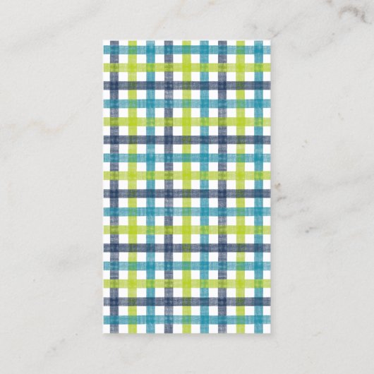 Lime Green, Navy en Turquoise Blue Pset Visitekaartje (Achterkant)