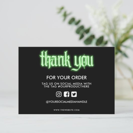 Lime Green Neon Sign Bedankt voor het mediumtussen (Staand voorkant)