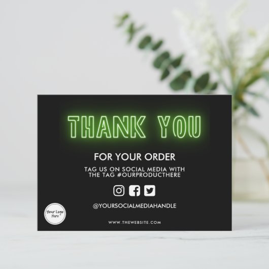 Lime Green Neon Sign Bedankt voor het mediumtussen (Staand voorkant)