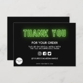 Lime Green Neon Sign Bedankt voor het mediumtussen (Voorkant / Achterkant)