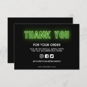 Lime Green Neon Sign Bedankt voor het mediumtussen (Voorkant / Achterkant)