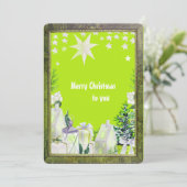 Lime Green Neon Winter Vakantie wenskaart (Staand voorkant)