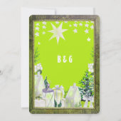 Lime Green Neon Winter Vakantie wenskaart (Achterkant)