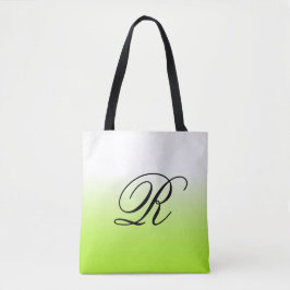 Lime Green Ombre over om het even welke kleur met  Tote Bag