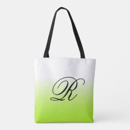 Lime Green Ombre over om het even welke kleur met  Tote Bag