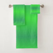 Lime Green ombre stripe Bathroom Towel Set Bad Handdoek (Insitu)
