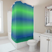 Lime Green Ombre Stripe Shower Curtain Douchegordijn (In situ)