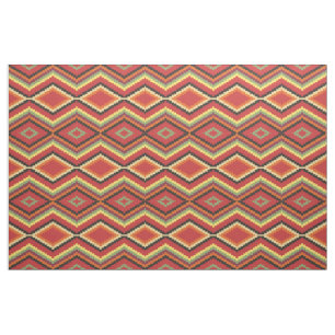 Lime Green Oranje Yellow Red Black Ethnic Kijk Stof