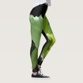 Lime Green Orchid-Leggings op een zwarte achtergro Leggings (Rechts)