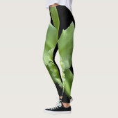 Lime Green Orchid-Leggings op een zwarte achtergro Leggings (Links)