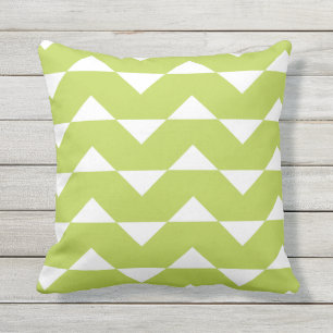 Lime Green Outdoor Kussens ZigZag Pattern