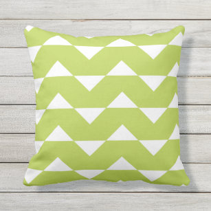 Lime Green Outdoor Kussens ZigZag Pattern