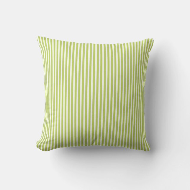 Lime Green OutdoorKussens - Oxford Stripe Buitenkussen (Voorkant)
