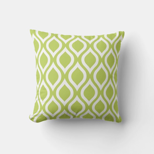 Lime Green OutdoorKussens - Trellis Pattern Buitenkussen (Voorkant)
