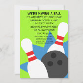 Lime Green over de uitnodiging van de Ball Bowling (Voorkant)