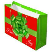 Lime Green Overstuffed Bow Gift Bag Groot Cadeauzakje (Voorkant Gekanteld)
