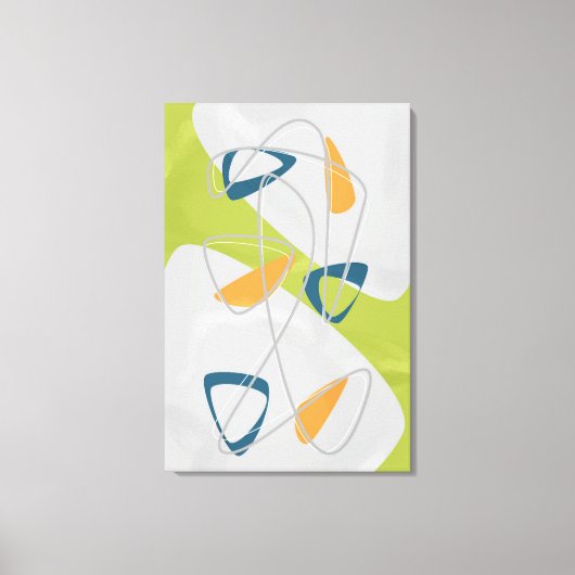 Lime Green Painting Mid Century Modern Abstract Canvas Afdruk (Voorkant)