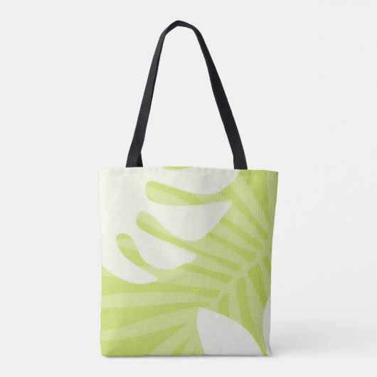 Lime Green Palm Leaves Tas (Achterkant)
