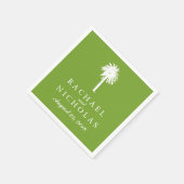 Lime Green Palm Tree Tropics | Bruiloft Servetten (Hoek)