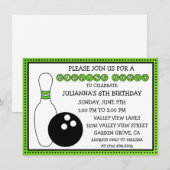 Lime Green Party Down the Lane Bowling Party Kaart (Voorkant / Achterkant)