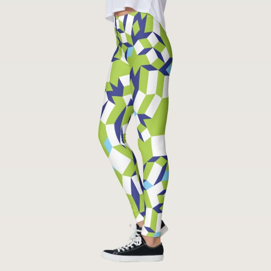 Lime Green patroon Leggings (Links)