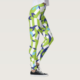 Lime Green patroon Leggings