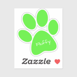 Lime Green Paw Print Custom-Cut Vinyl Sticker