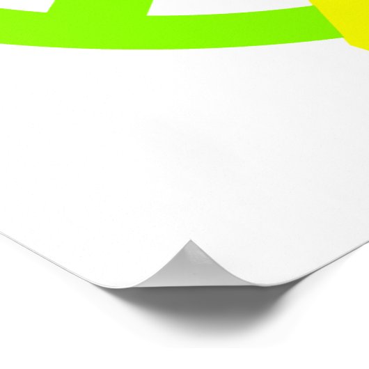 Lime Green Peace & Ribbon Poster (Hoek)