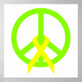 Lime Green Peace & Ribbon Poster (Voorkant)