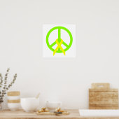 Lime Green Peace & Ribbon Poster (Keuken)