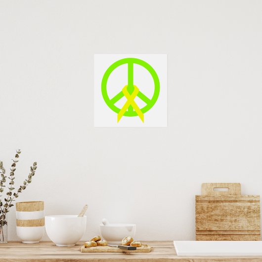 Lime Green Peace & Ribbon Poster (Keuken)