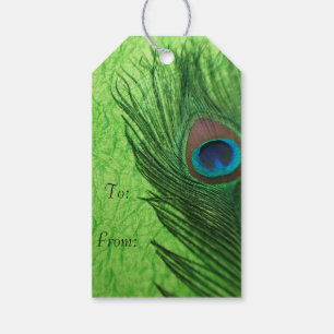 Lime Green Peacock Cadeaulabel