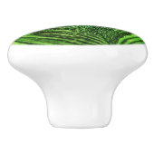 Lime Green Peacock Keramische Knop (Zijkant)