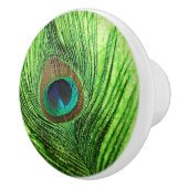 Lime Green Peacock Keramische Knop (Rechts)