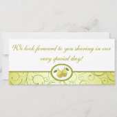 Lime Green Pear Boarding Pass Uitnodiging voor bru (Achterkant)