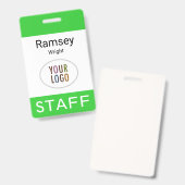 Lime Green Personeel ID Naam Badge Reel Clip Lanya (Voor- en achterkant)