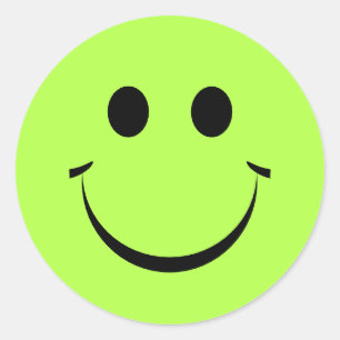 Lime Green Persoonlijk Happy Face Ronde Sticker
