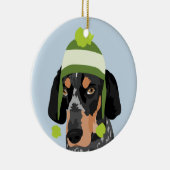 Lime Green Pet Coonhound Ornament (Rechts)