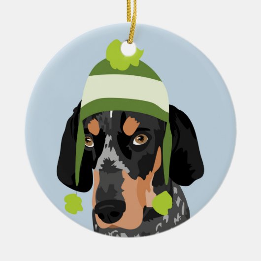 Lime Green Pet Coonhound Ornament (Voorkant)