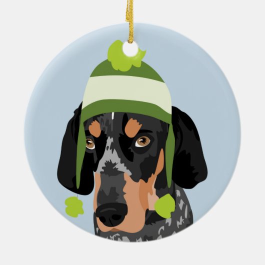 Lime Green Pet Coonhound Ornament (Achterkant)
