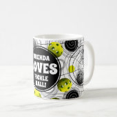 Lime Green Pickleball Monogram Koffiemok (Voorkant rechts)