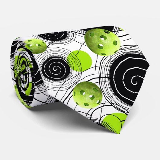 Lime Green Pickleballen - Stropdas (Opgerold)