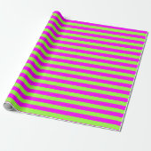 Lime Green Pink Stripe Pattern Modern Cadeaupapier (Uitgerold)