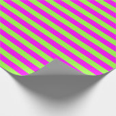 Lime Green Pink Stripe Pattern Modern Cadeaupapier (Hoek)