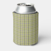 Lime Green Plaid Classic Pattern Retro Blikjeskoeler (Blikje Achterkant)
