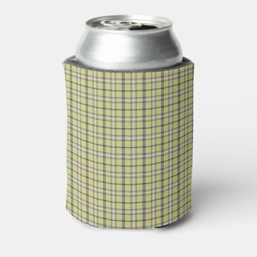 Lime Green Plaid Classic Pattern Retro Blikjeskoeler (Blikje Achterkant)