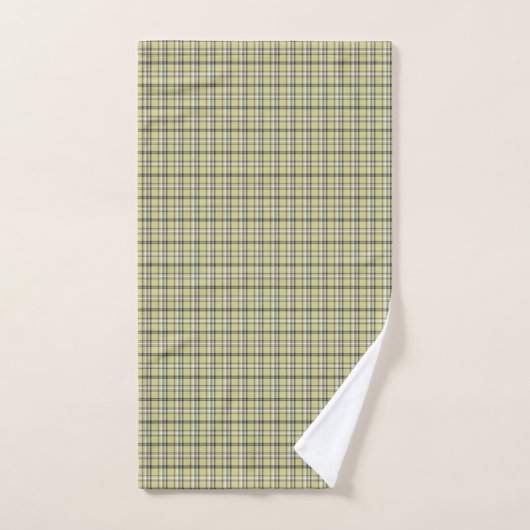 Lime Green Plaid Classic Pattern Retro Handdoek (Handdoek)